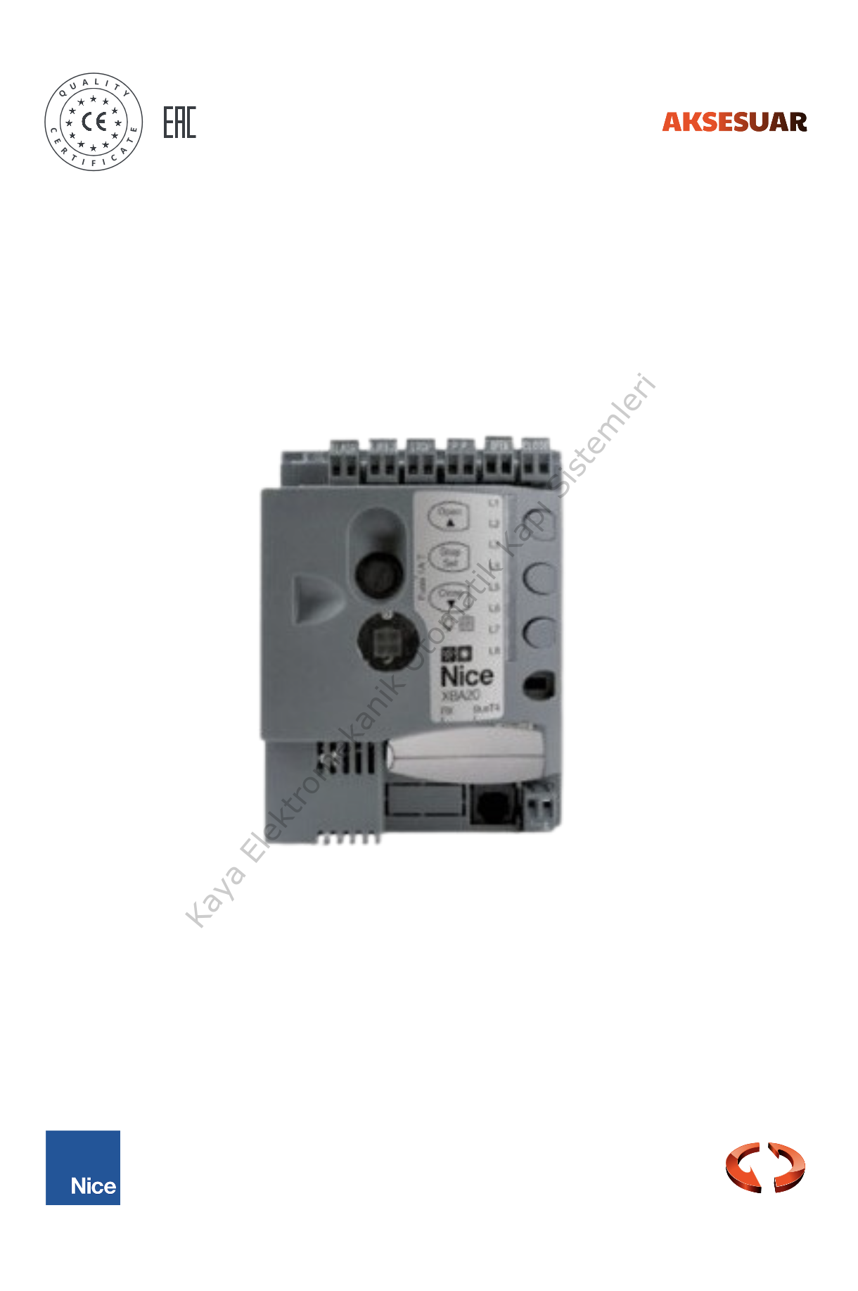 Nice SPXBA20 S Bar Bariyer Kontrol Kartı (Otomatik Kapı Yedek Parça)