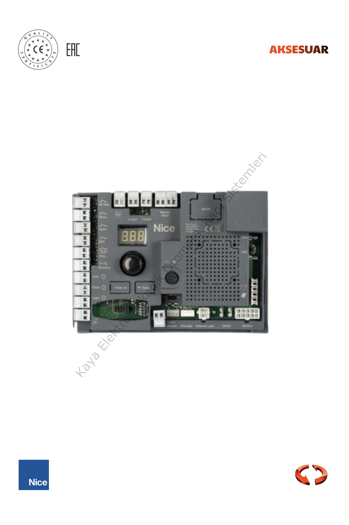 Nice SPBCU1 M Bar ve L Bar Bariyer Kontrol Kartı (Otomatik Kapı Yedek Parça)