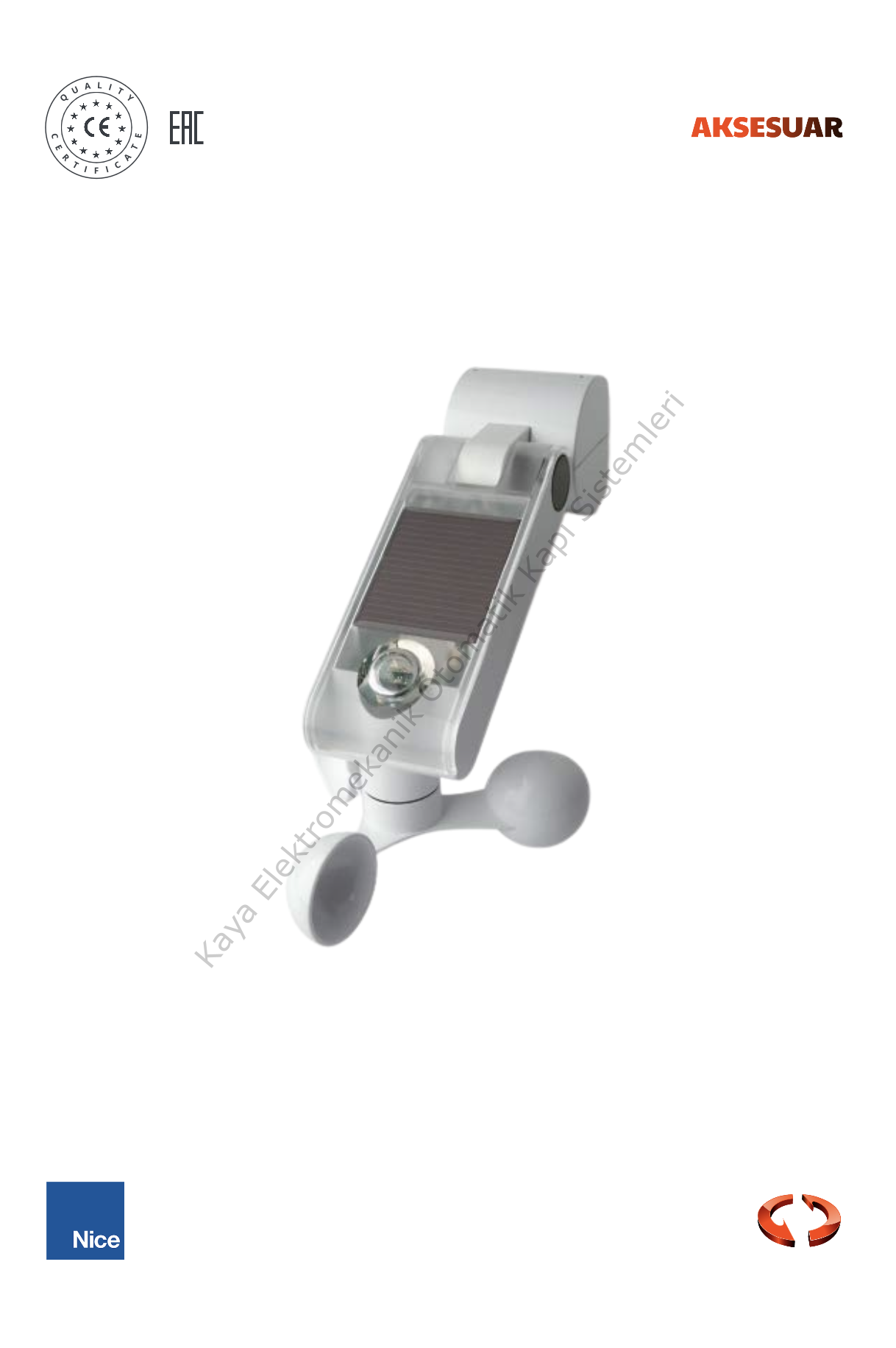 Nice NEMOWSRTR01 Rüzgâr - Yağmur- Güneş Sensörü (Otomatik Kapı Aksesuarı)