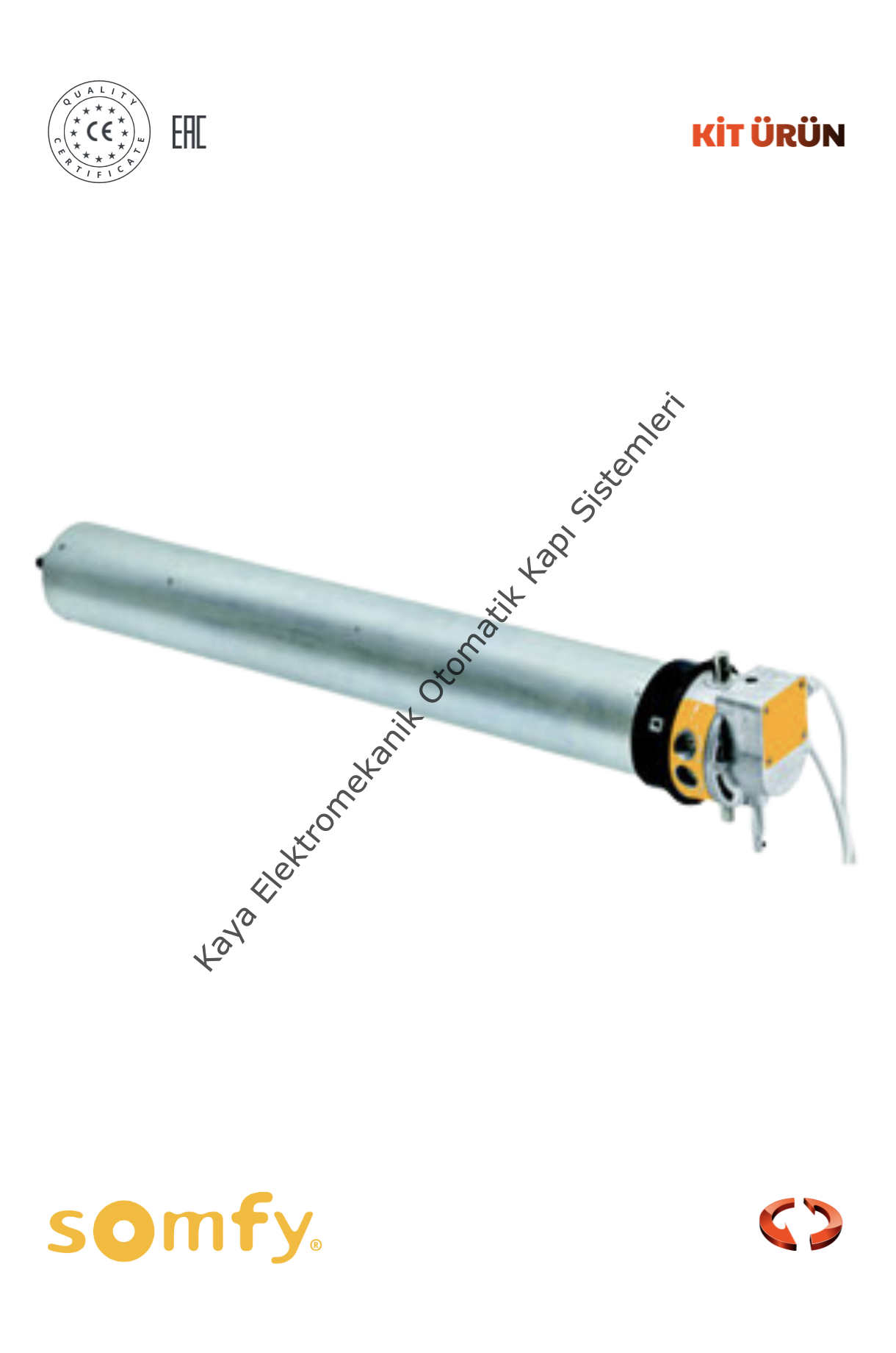 Somfy LT90 M TRI 600 D124 B SEL 600 Nm Redüktörlü Kepenk Motoru (Otomatik Kapı Motoru)