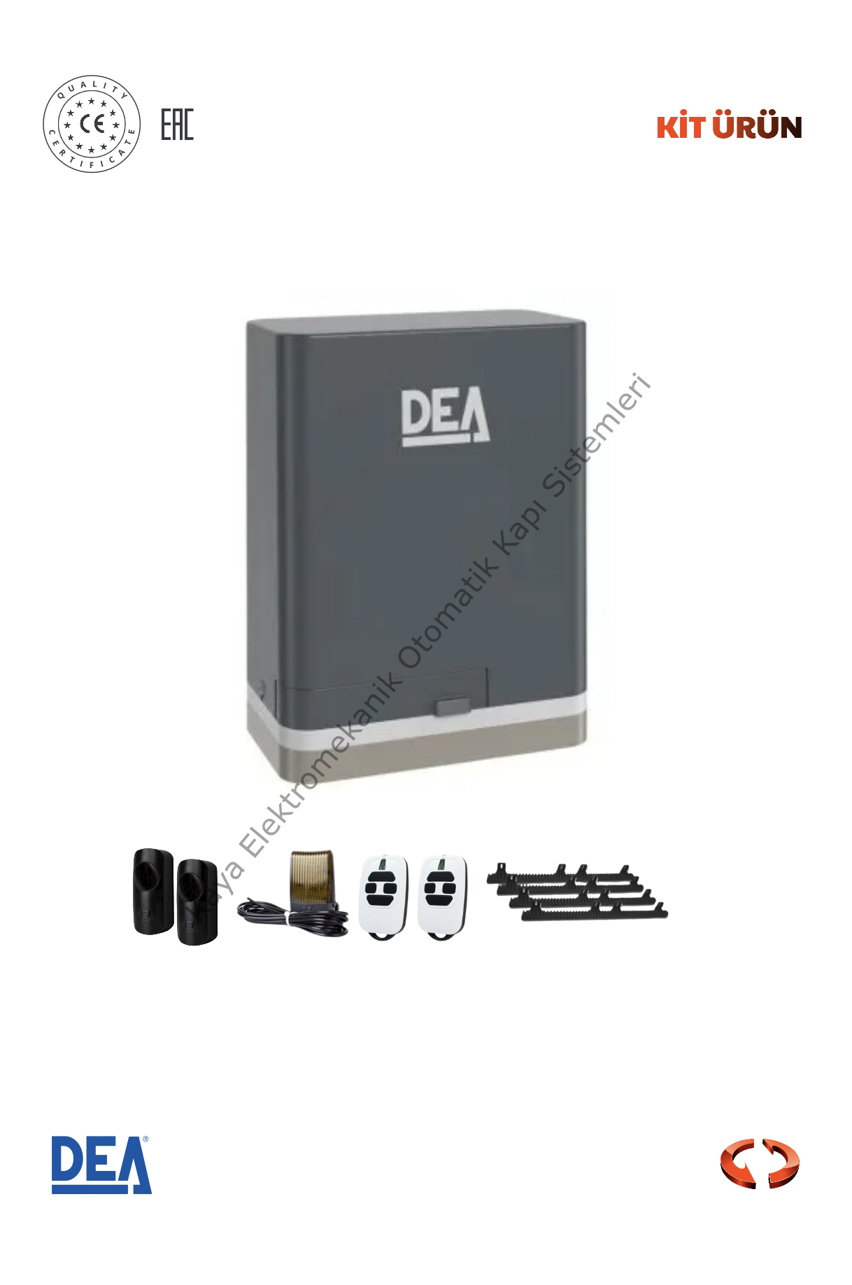 DEA Livi 600 KG 230V Yana Kayar Bahçe Kapısı Motor Kiti (Otomatik Kapı Motoru) (Aksesuarlı Kit)