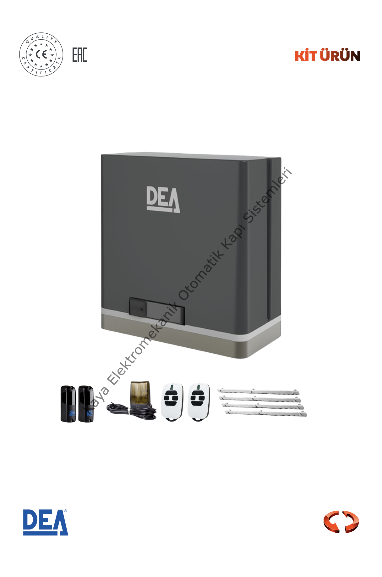 DEA Gulliver 3000 KG (Boost) Hızlı Seri Yana Kayar Bahçe Kapısı Motor Kiti (Otomatik Kapı Motoru) (Aksesuarlı Kit)(Kopya)