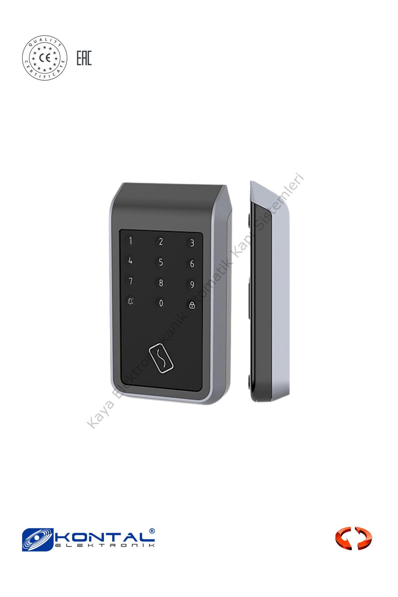 Kontal DGS MiFare Okuyucu ve Dokunmatik Şifre Paneli (Otomatik Kapı Aksesuarı)