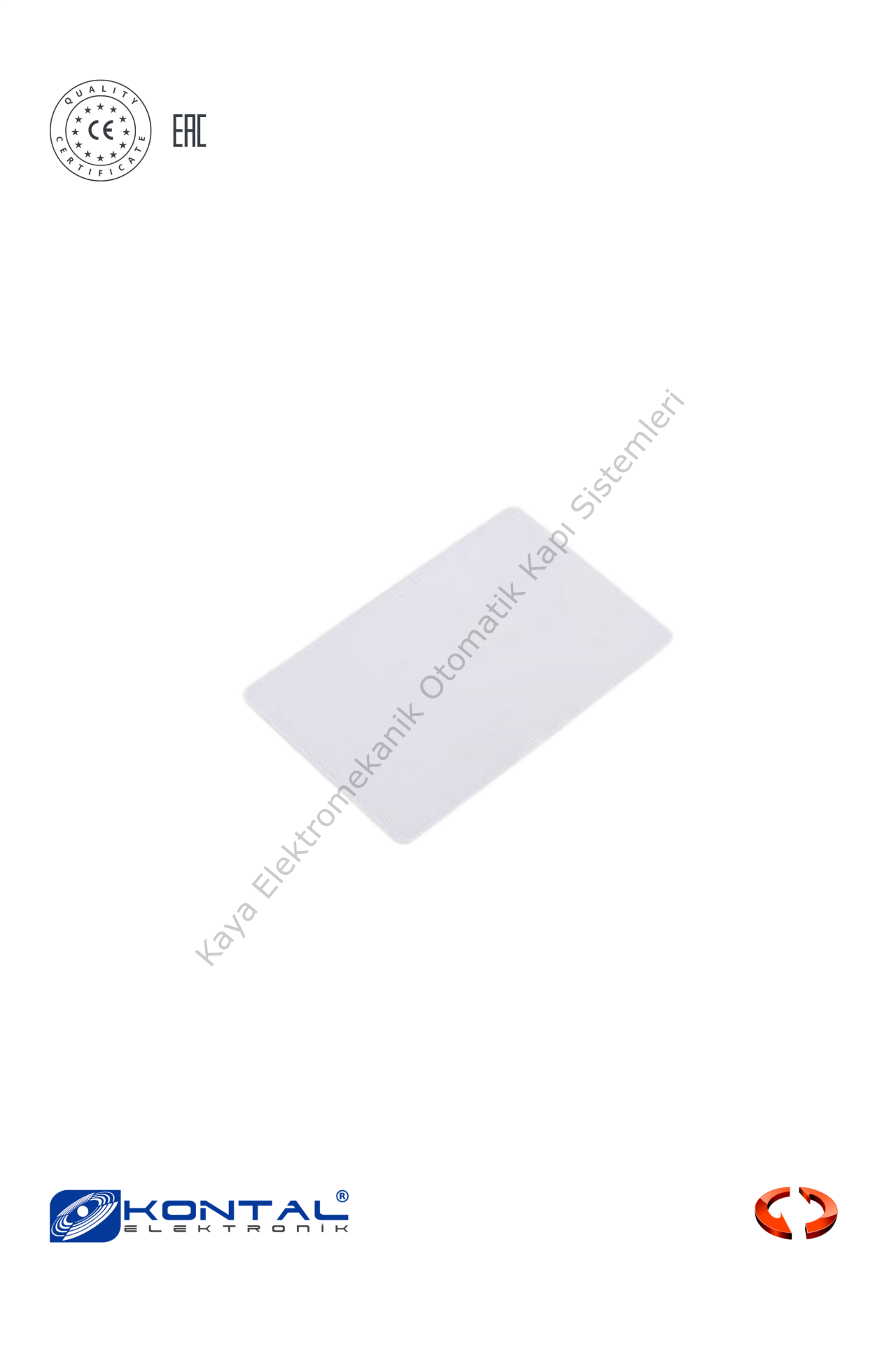 Kontal MK1356 MiFare Kart (Otomatik Kapı Aksesuarı)