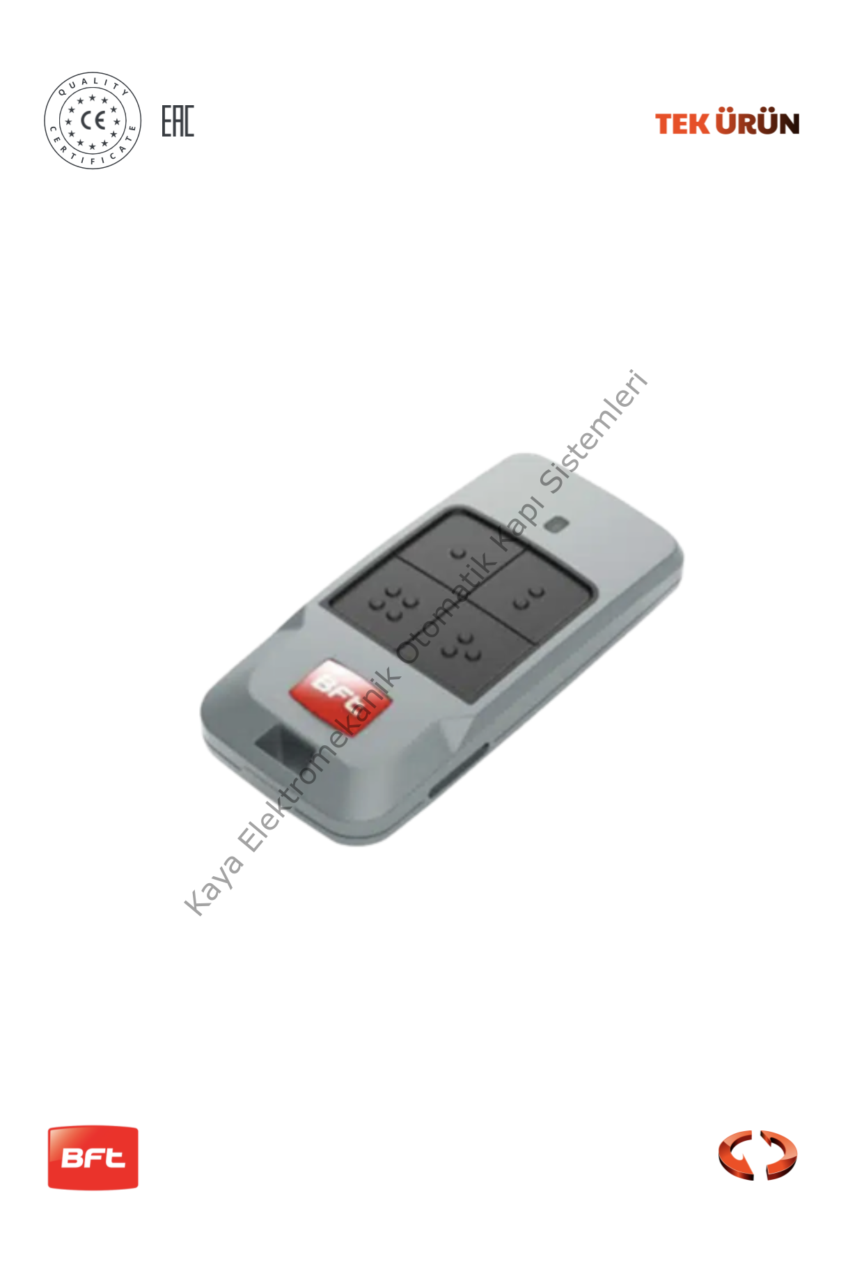 BFT MITTO COOL C4 4 Tuşlu Kumanda Gri (Otomatik Kapı Kumandası)