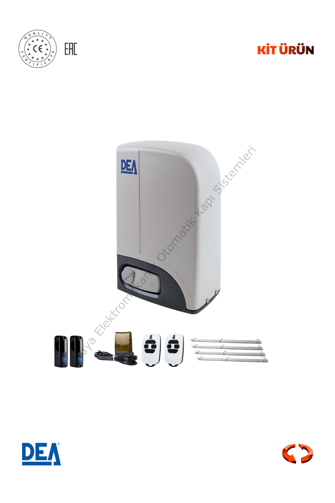 DEA Livi 500 KG Yana Kayar Bahçe Kapısı Motor Kiti (Otomatik Kapı Motoru) (Aksesuarlı Kit)